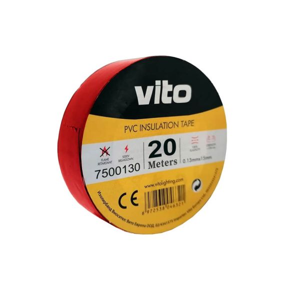 Nastro isolante 19mm 20m rosso Vito Nastro isolante 19mm 20m rosso Vito